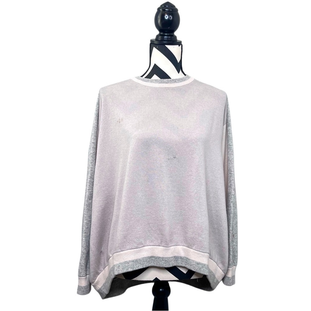 Brunello Cucinelli Sz L 100% Cashmere Crewneck Hi Low Sweater
